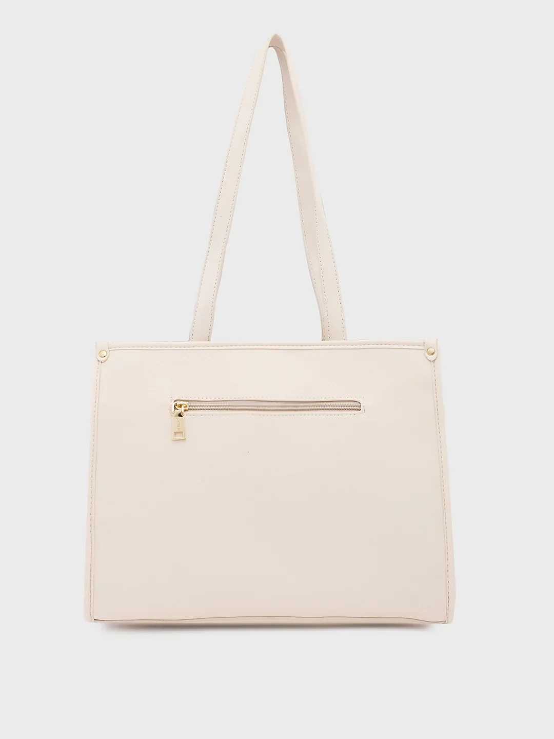 Caprese Checker Medium Cream Tote Bag - Image 4
