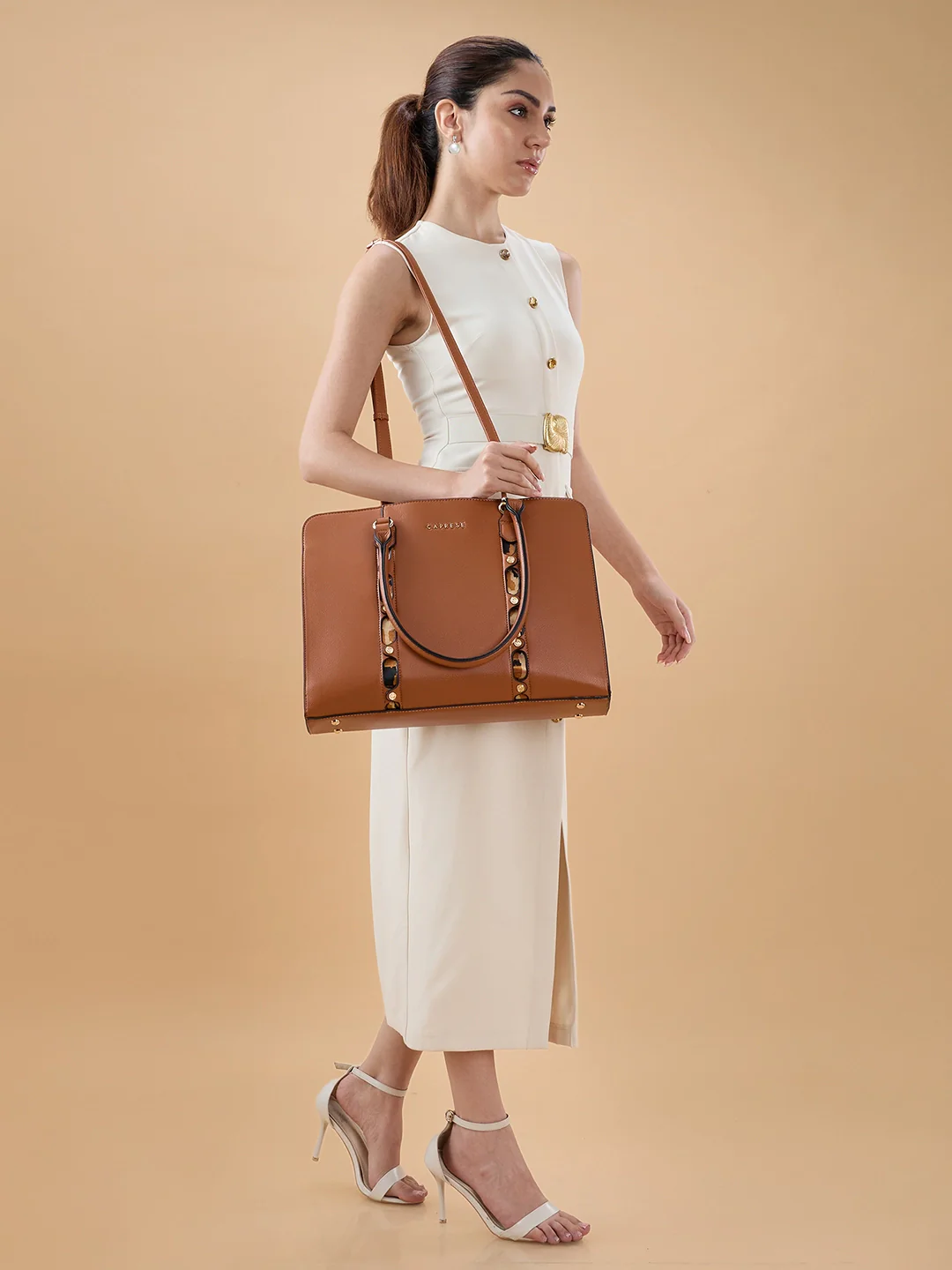 Caprese Chelsea Large Tan Laptop Bag Bag - Image 2