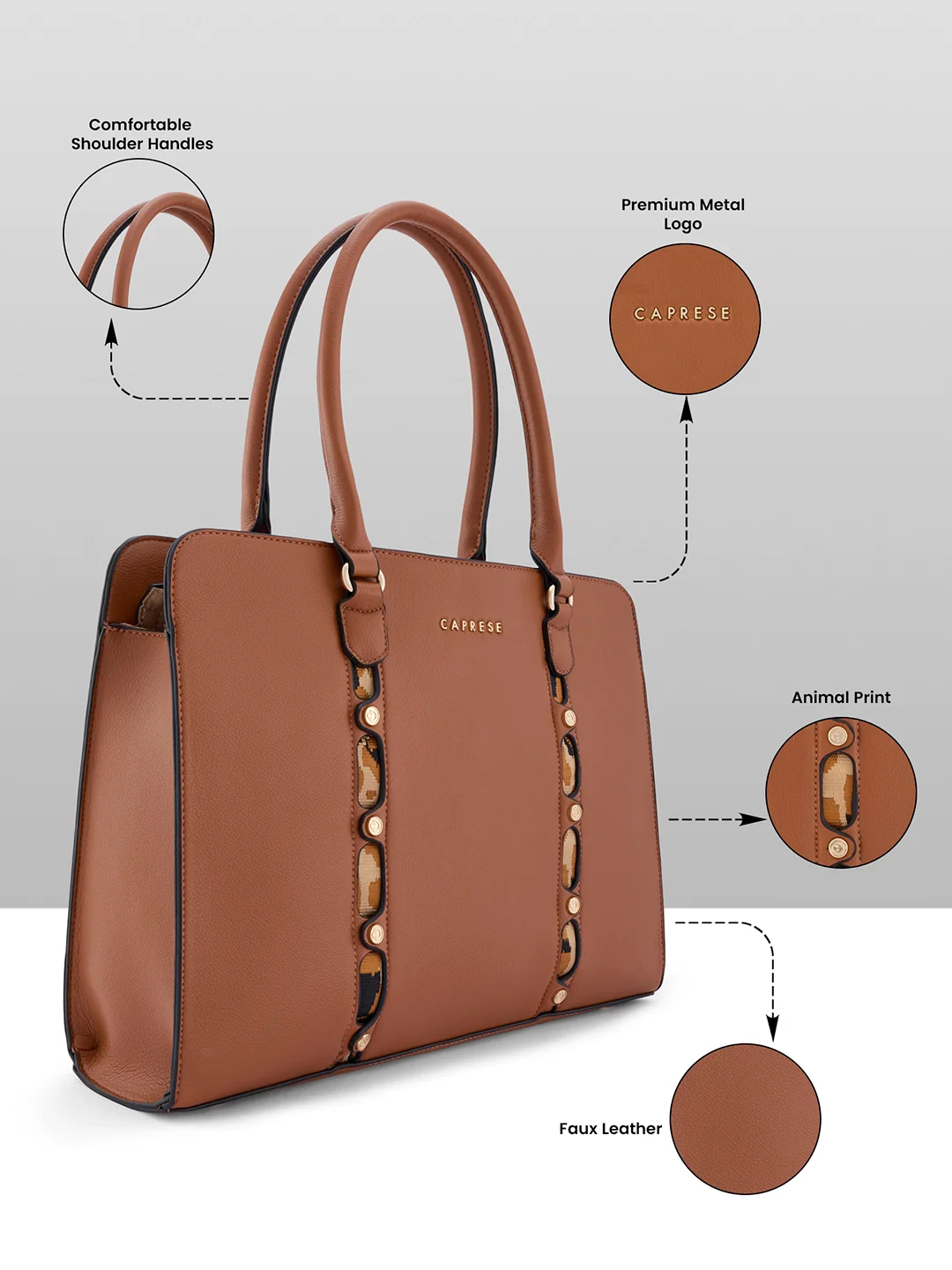 Caprese Chelsea Large Tan Laptop Bag Bag - Image 6