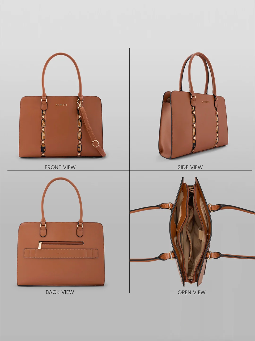 Caprese Chelsea Large Tan Laptop Bag Bag - Image 7