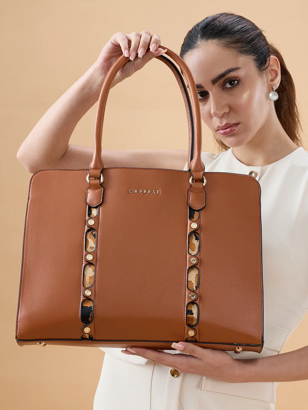 Caprese Chelsea Large Tan Laptop Bag Bag - Image 9