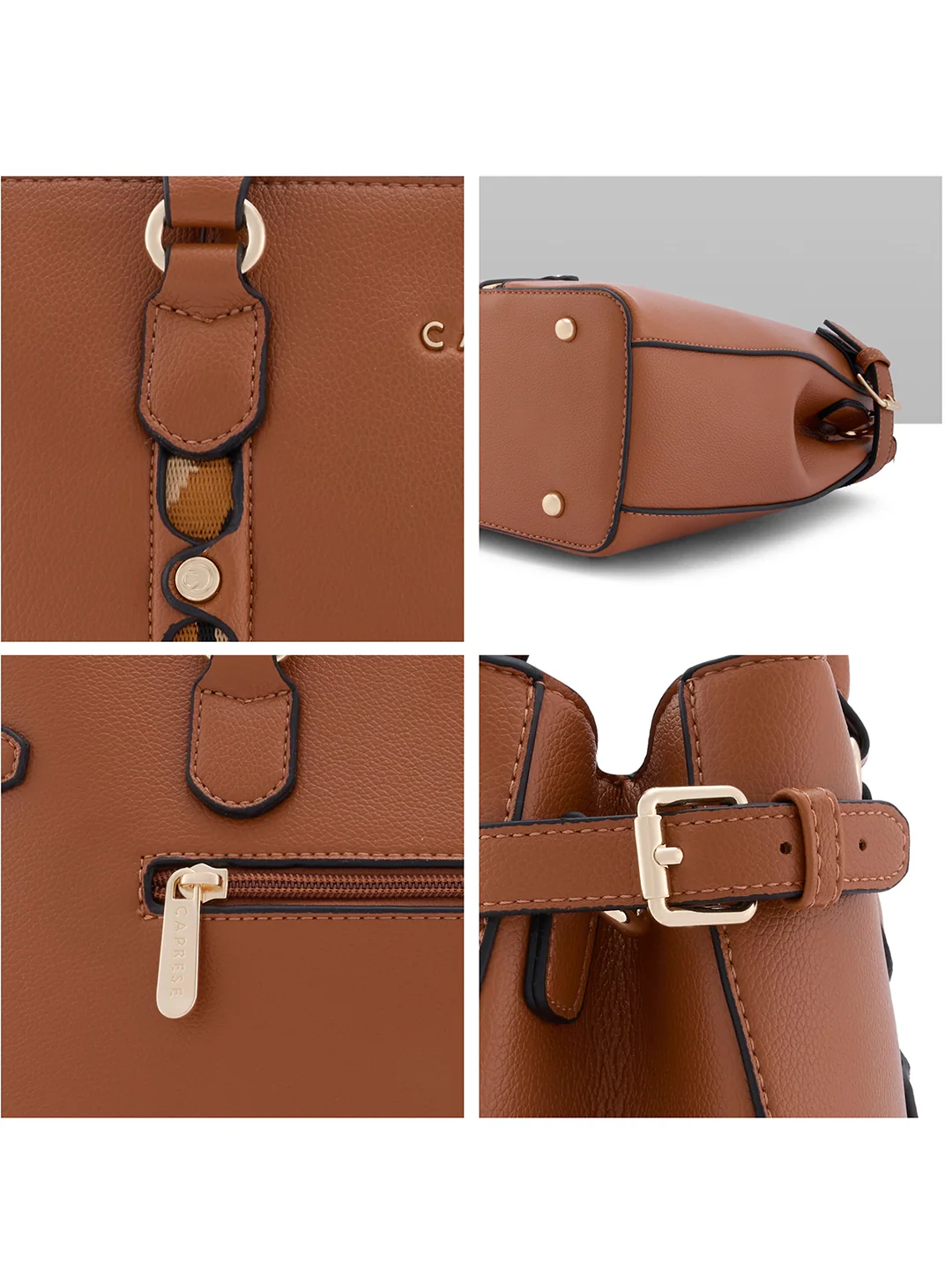 Caprese Chelsea Large Tan Satchel Bag - Image 5