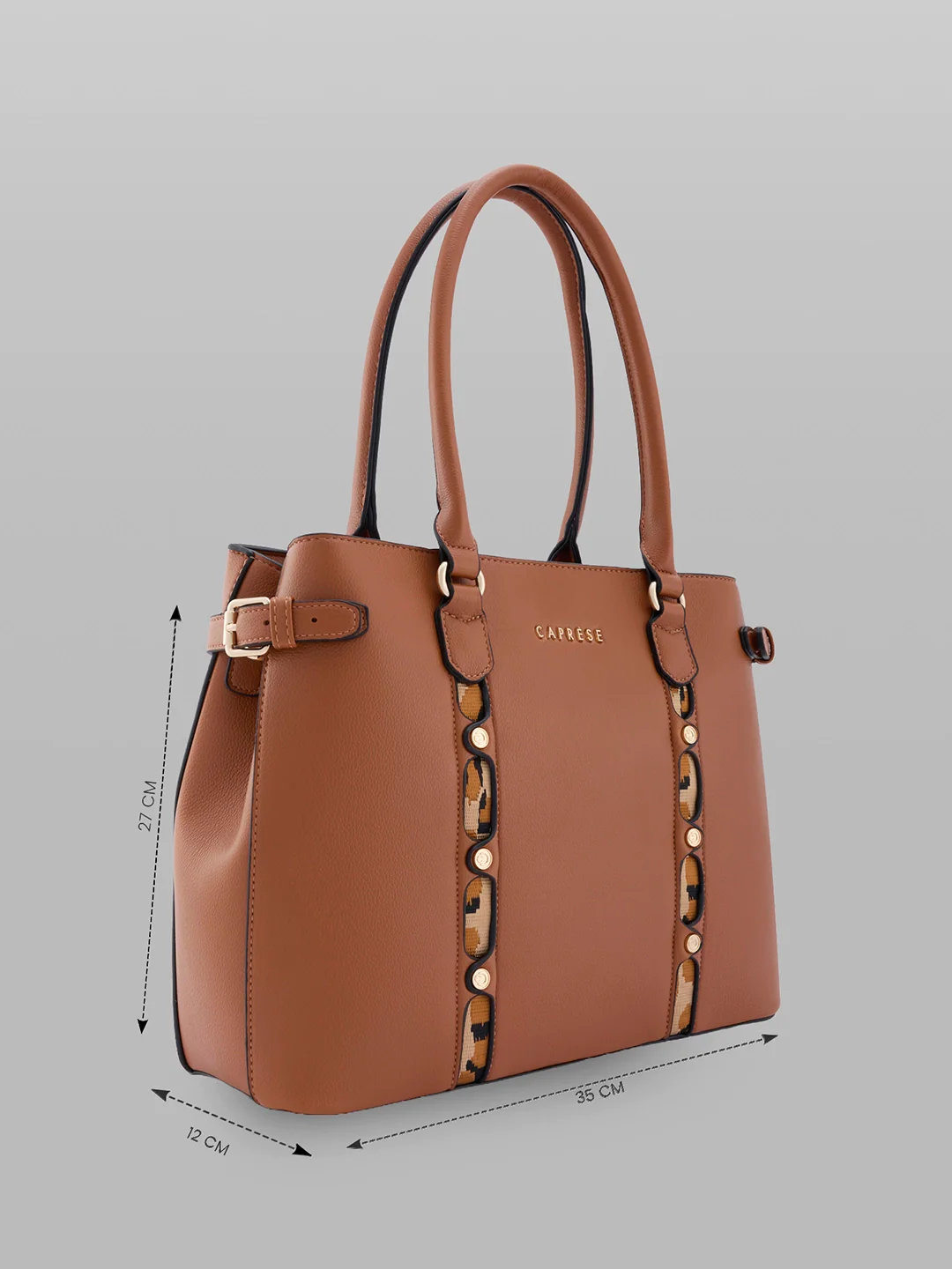 Caprese Chelsea Large Tan Satchel Bag - Image 6
