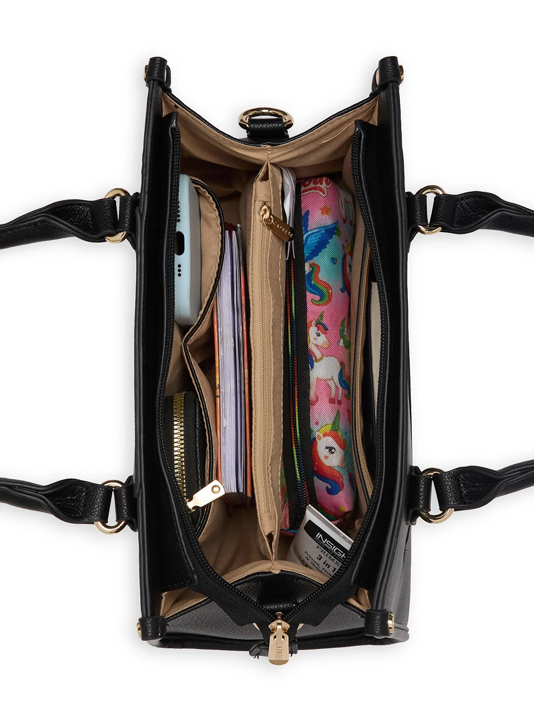 Caprese Chelsea Medium Black Satchel Bag - Image 12