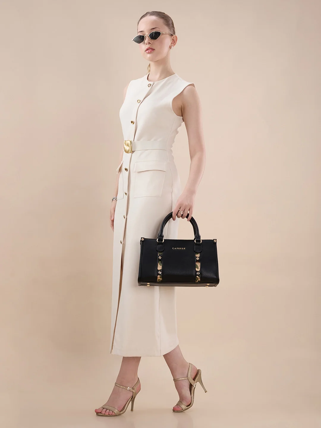 Caprese Chelsea Medium Black Satchel Bag - Image 13