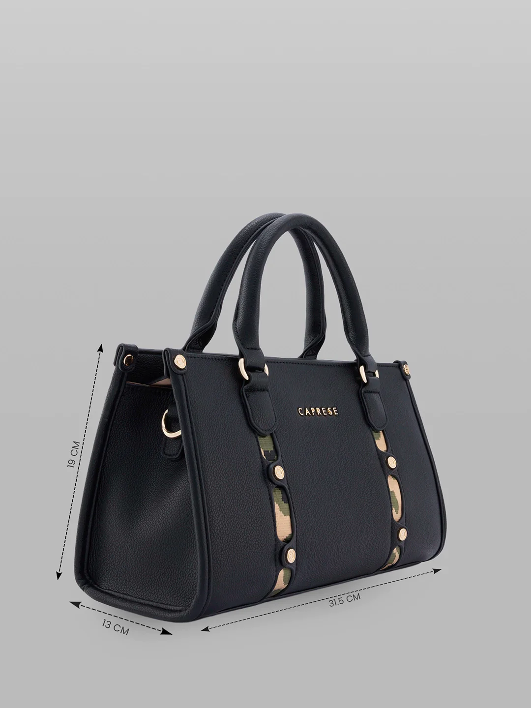 Caprese Chelsea Medium Black Satchel Bag - Image 7