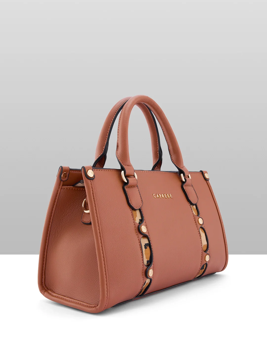 Caprese Chelsea Medium Tan Satchel Bag - Image 12