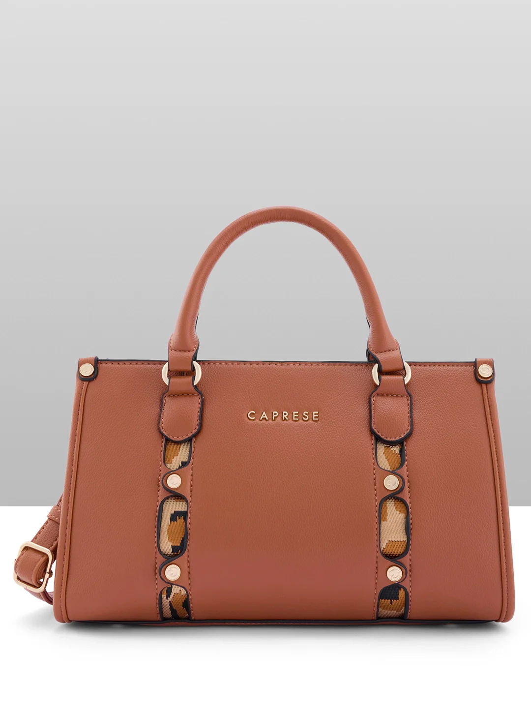Caprese Chelsea Medium Tan Satchel Bag - Image 3