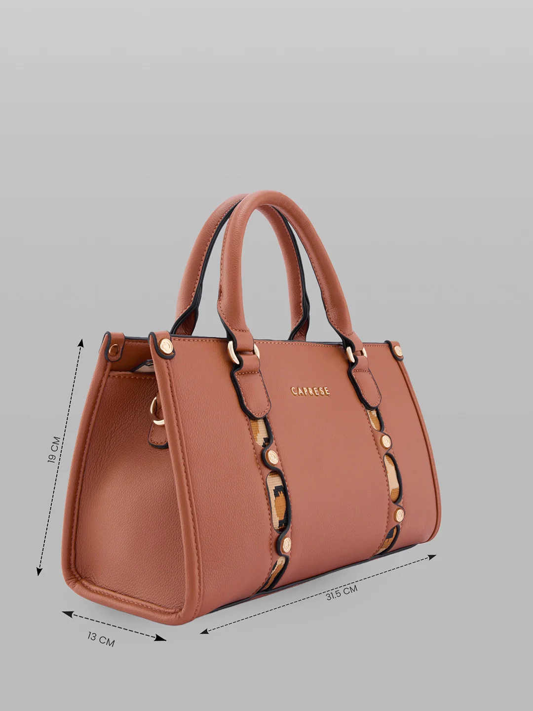 Caprese Chelsea Medium Tan Satchel Bag - Image 7