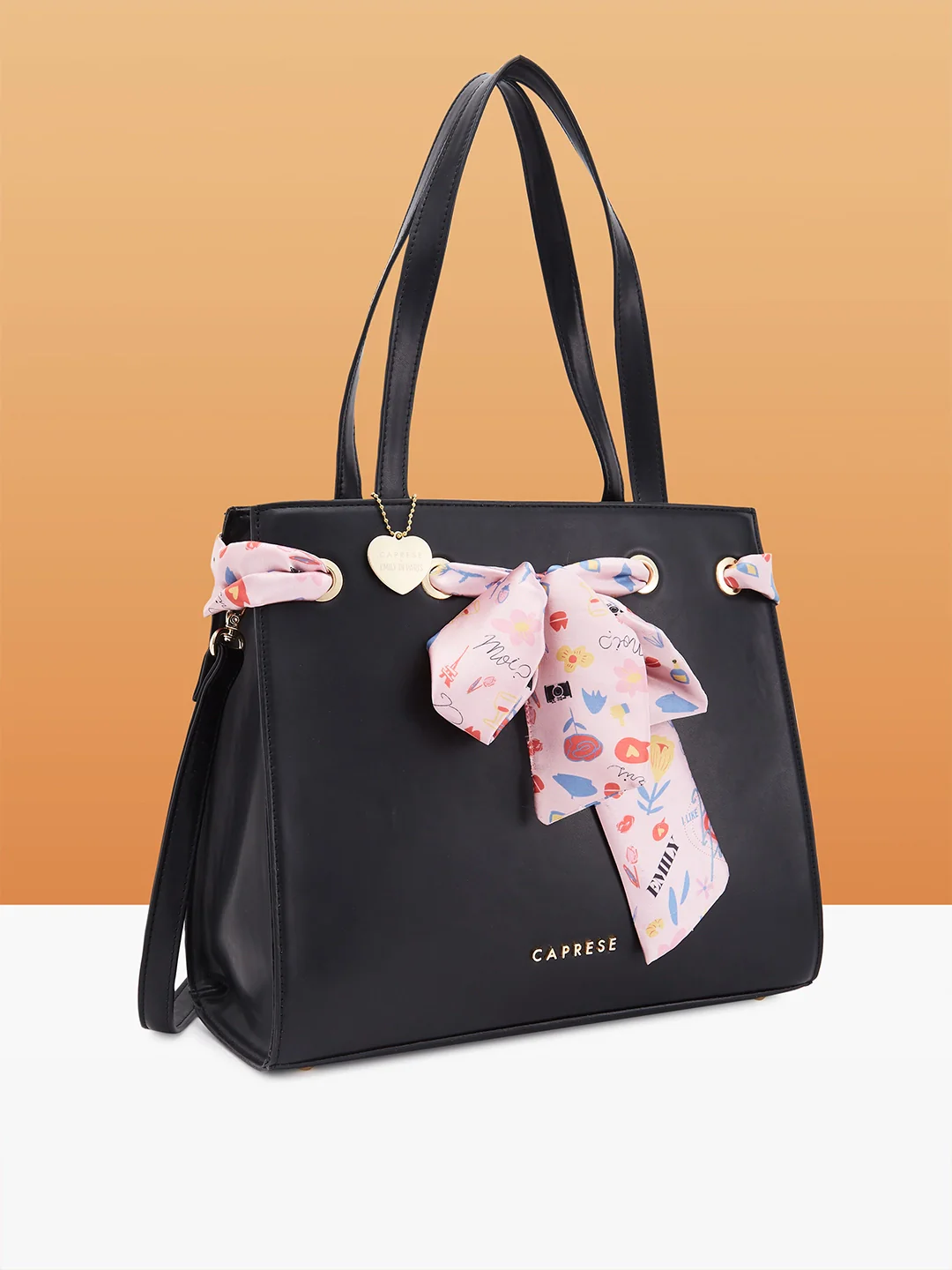 Caprese Chenelle Large Black Satchel Bag - Image 3