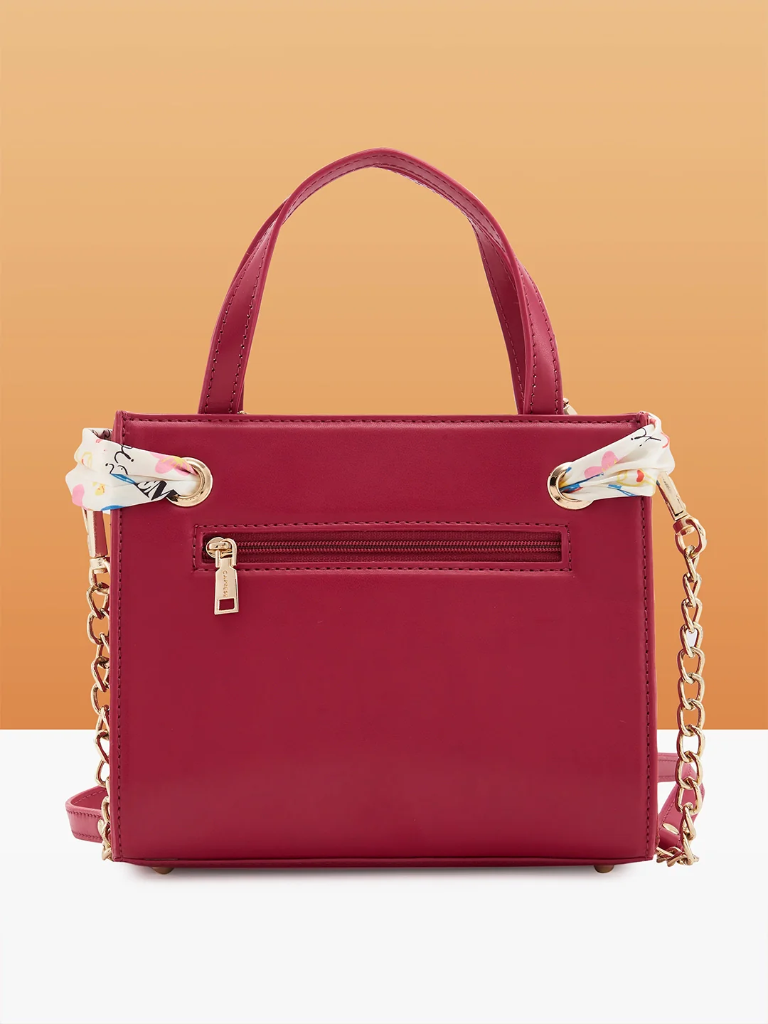 Caprese Chenelle Small Dark Pink Satchel Bag - Image 4