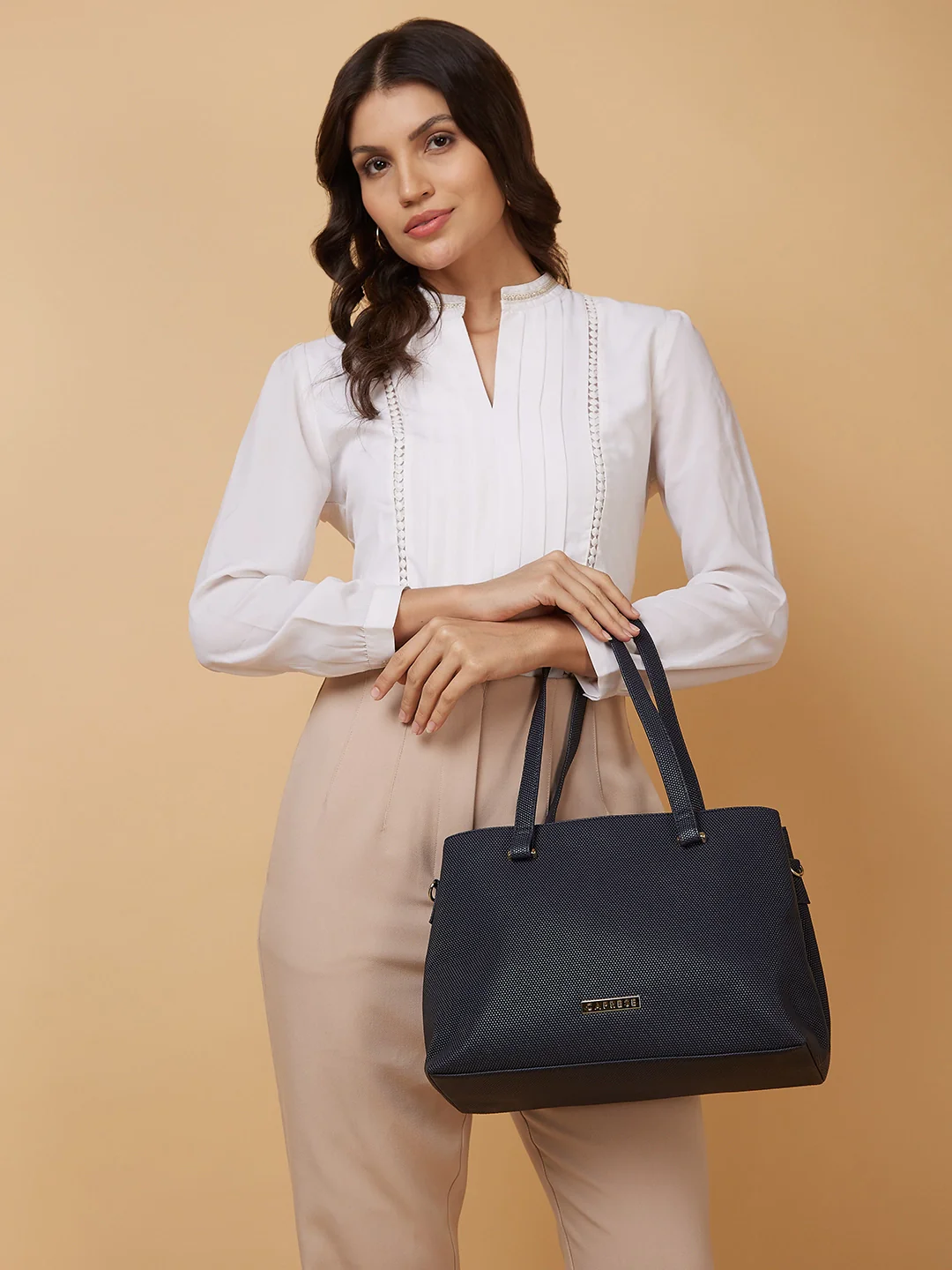 Caprese Cherry Medium Blue Satchel Bag - Image 2