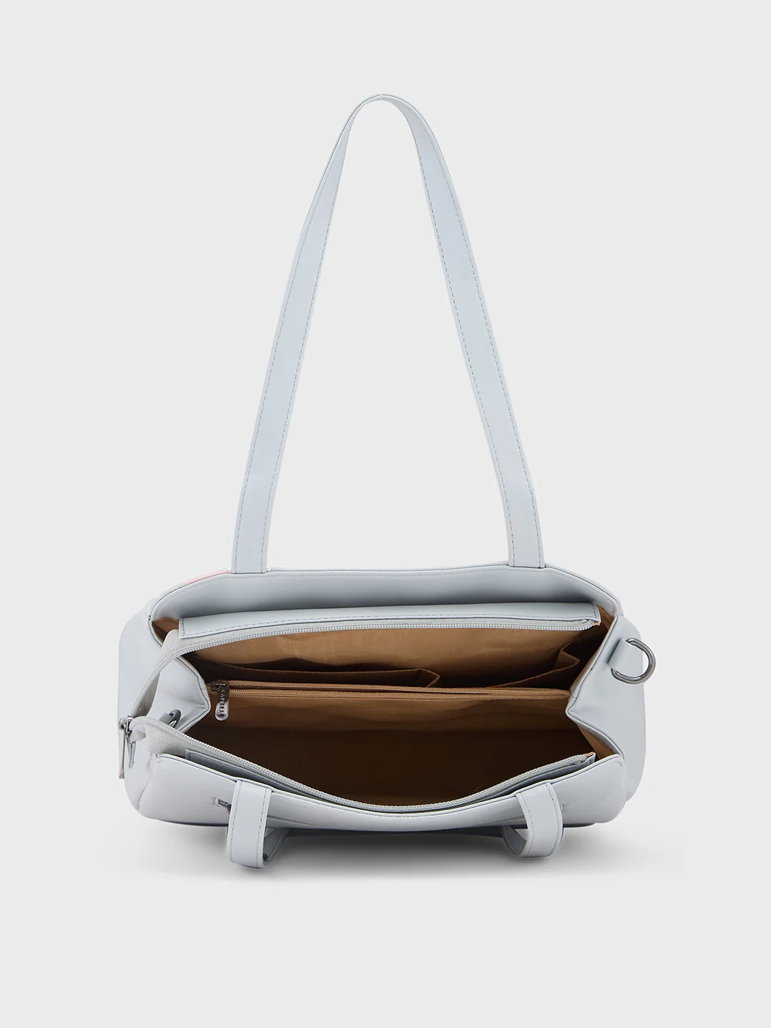 Caprese Chia Medium Light Grey Satchel Bag - Image 5