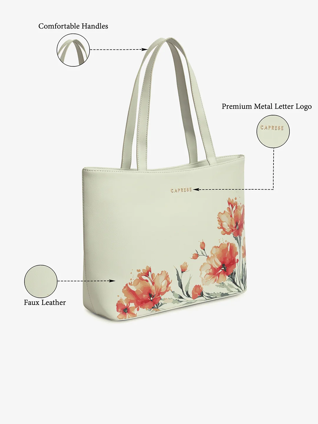 Caprese Chloe Large Grey Tote Bag - Image 3