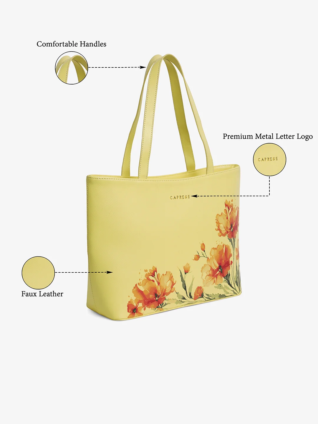 Caprese Chloe Large Yellow Tote Bag - Image 5