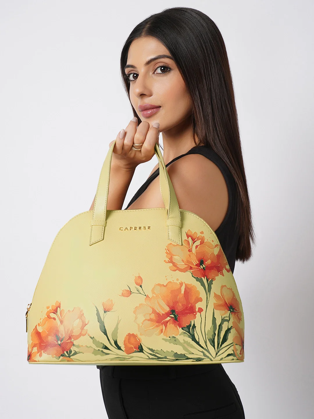 Caprese Chloe Medium Yellow Satchel Bag - Image 2