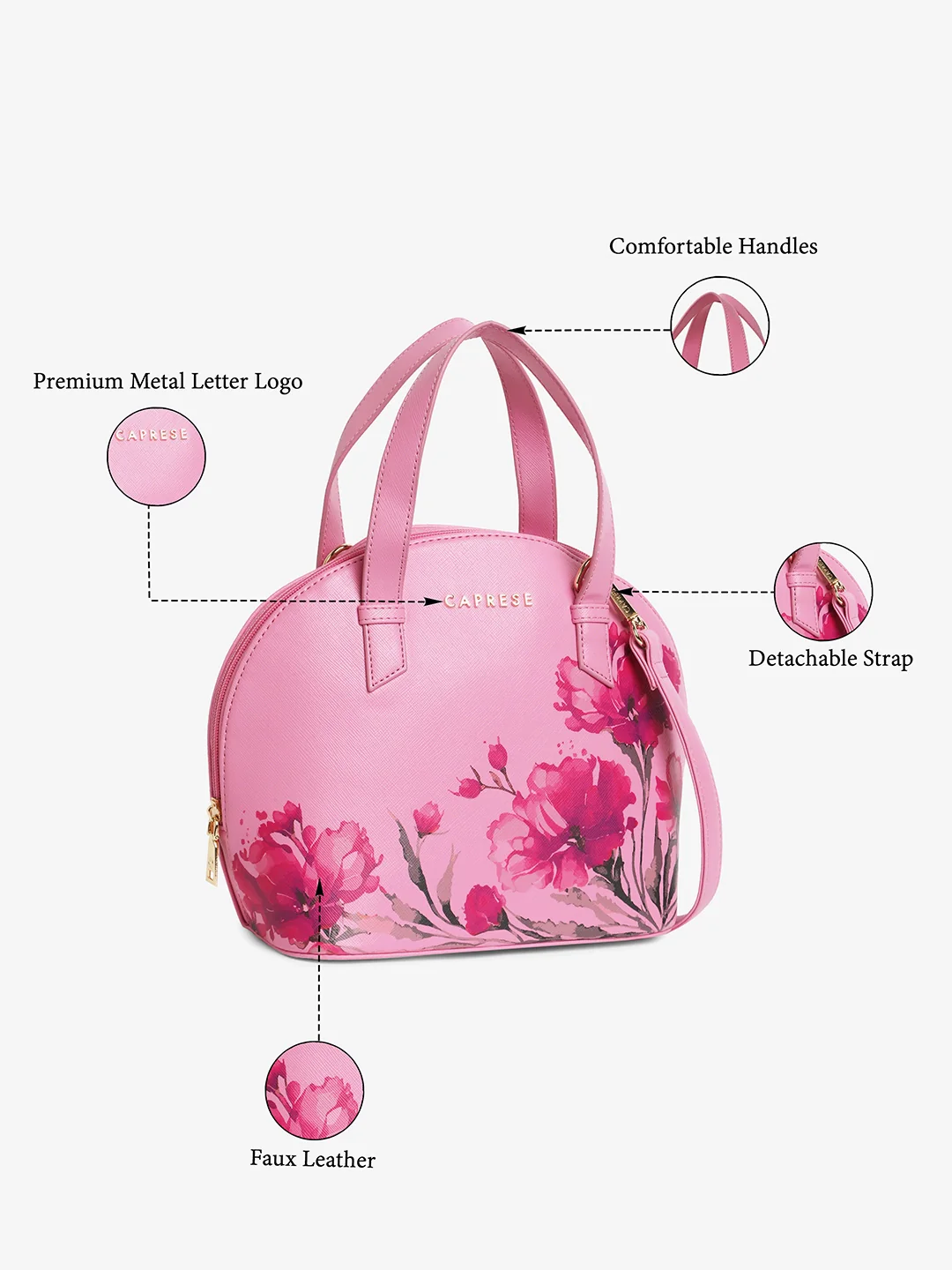 Caprese Chloe Small Violet Satchel Bag - Image 9