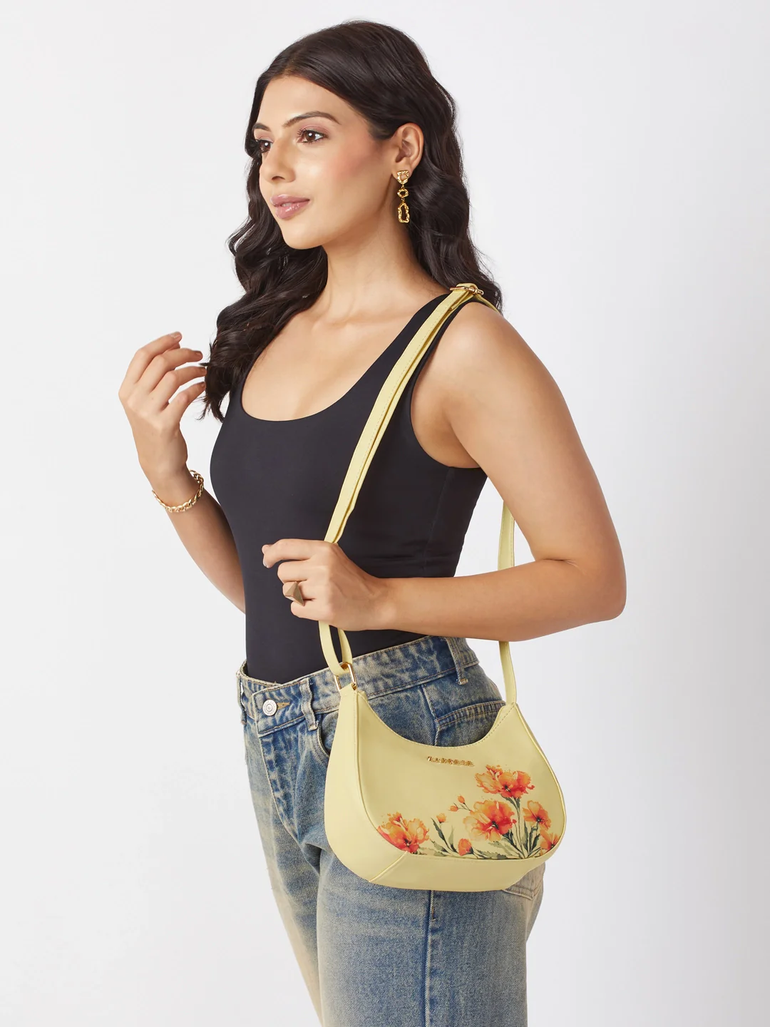 Caprese Chloe Small Yellow Sling Bag - Image 2