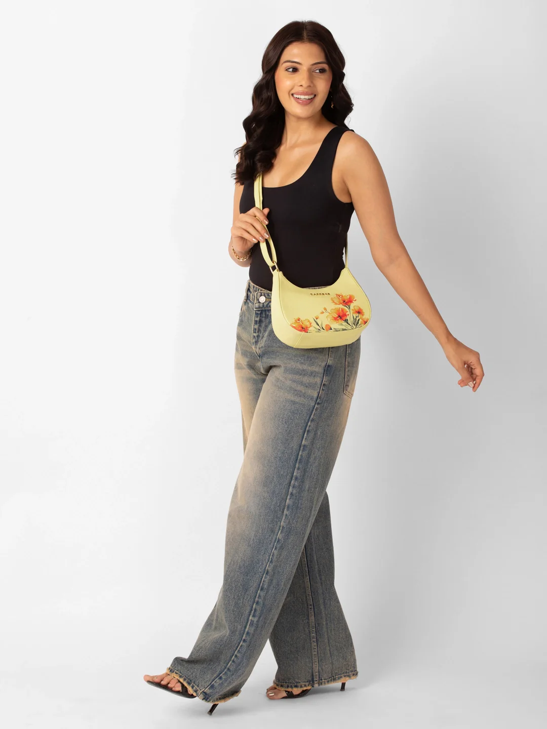 Caprese Chloe Small Yellow Sling Bag - Image 3