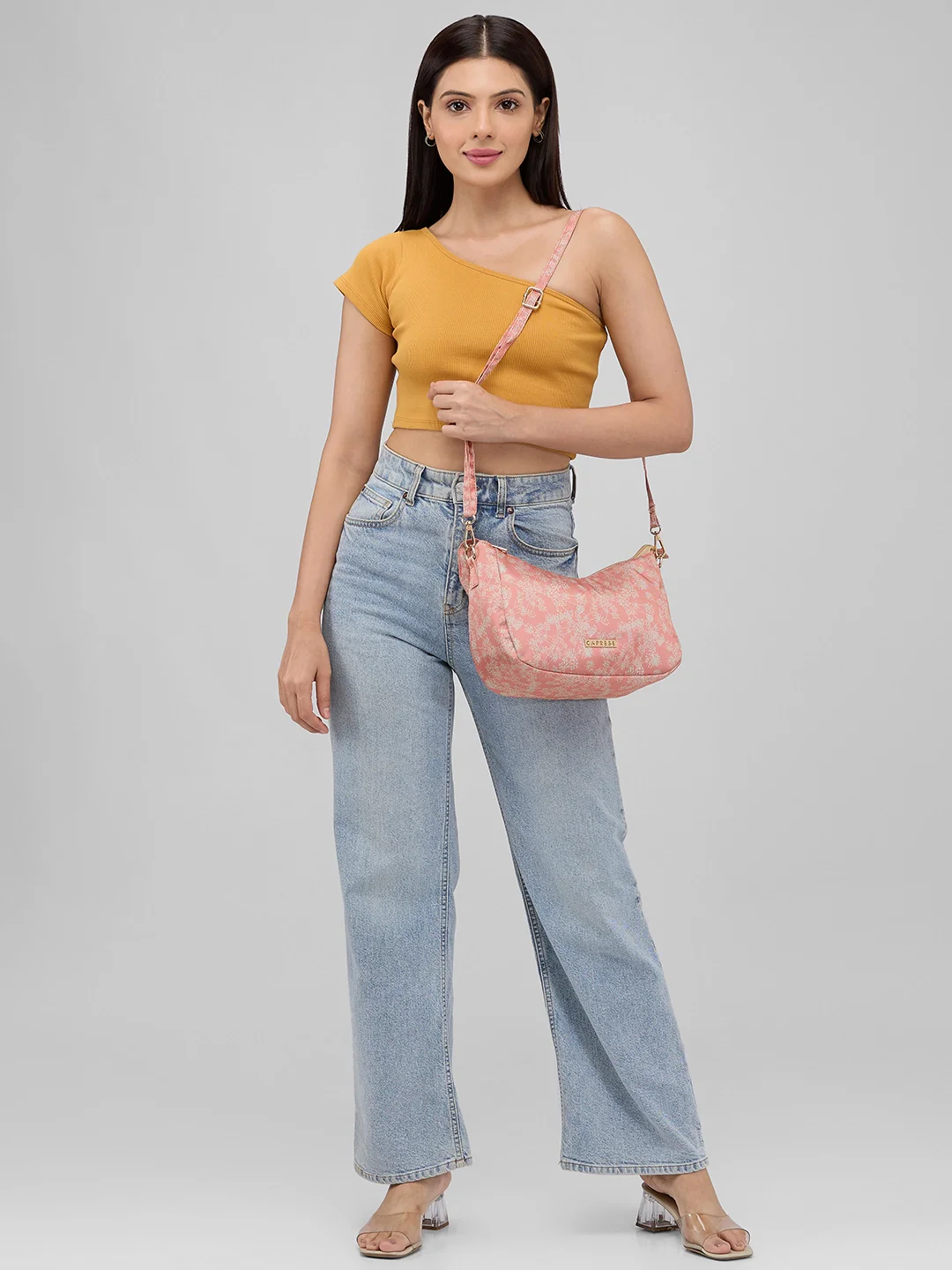 Caprese Chrysan Medium Coral Sling Bag - Image 2