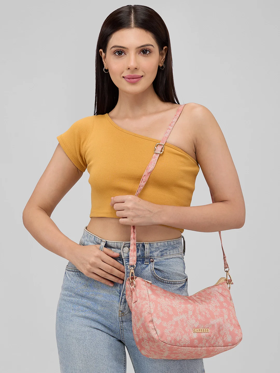 Caprese Chrysan Medium Coral Sling Bag - Image 9