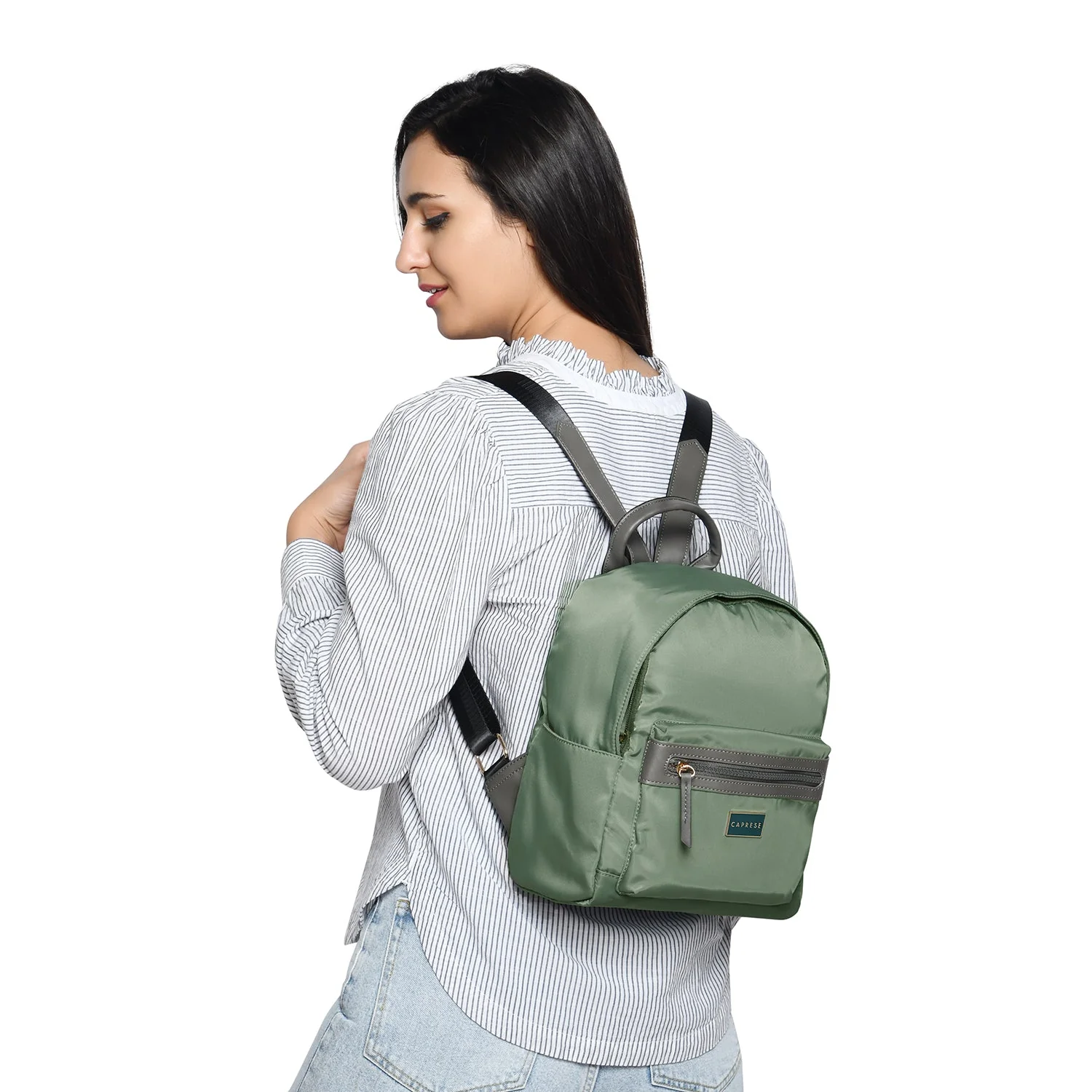 Caprese Cindy Small Military Green Backpack - Image 2