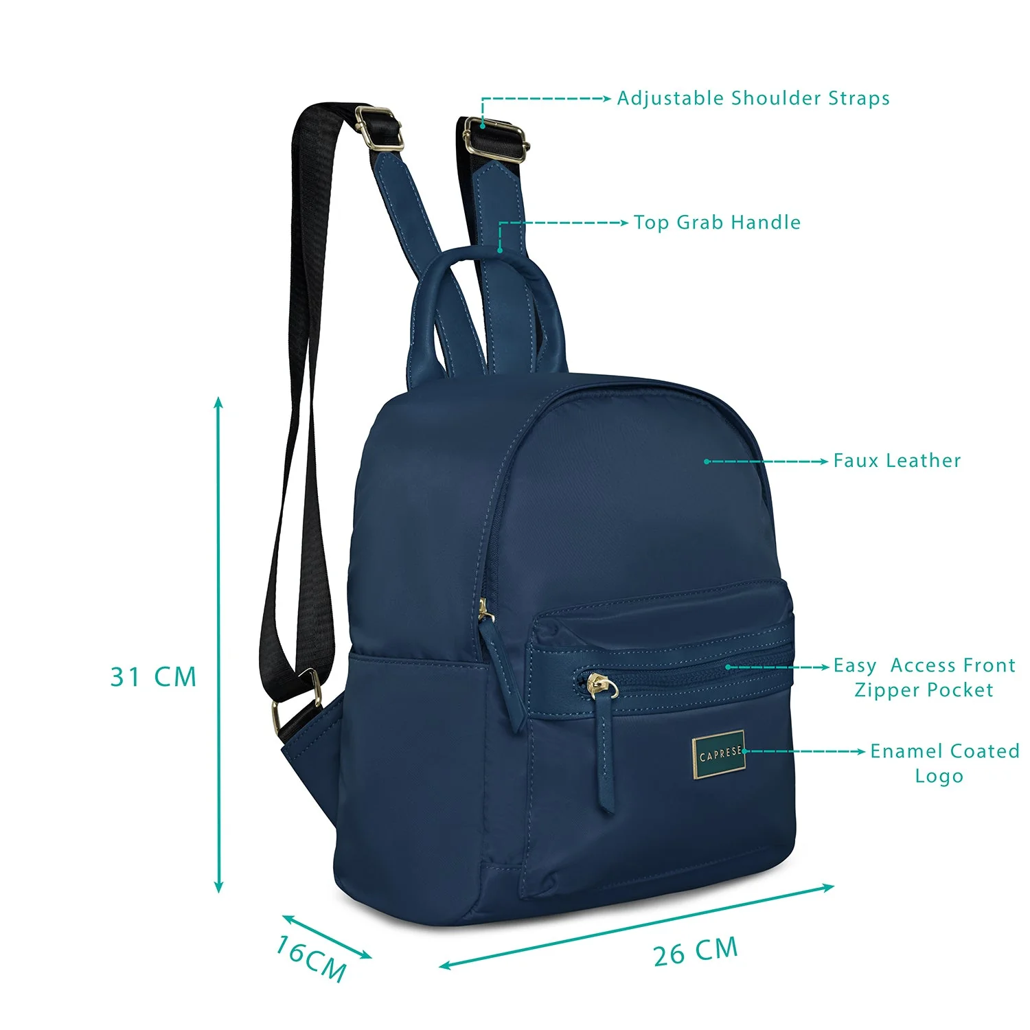 Caprese Cindy Small Navy Backpack - Image 3