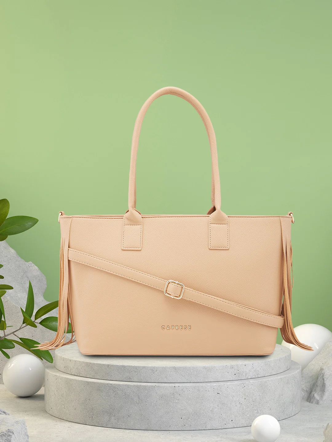 Caprese Cindy Large Beige Tote Bag - Image 14
