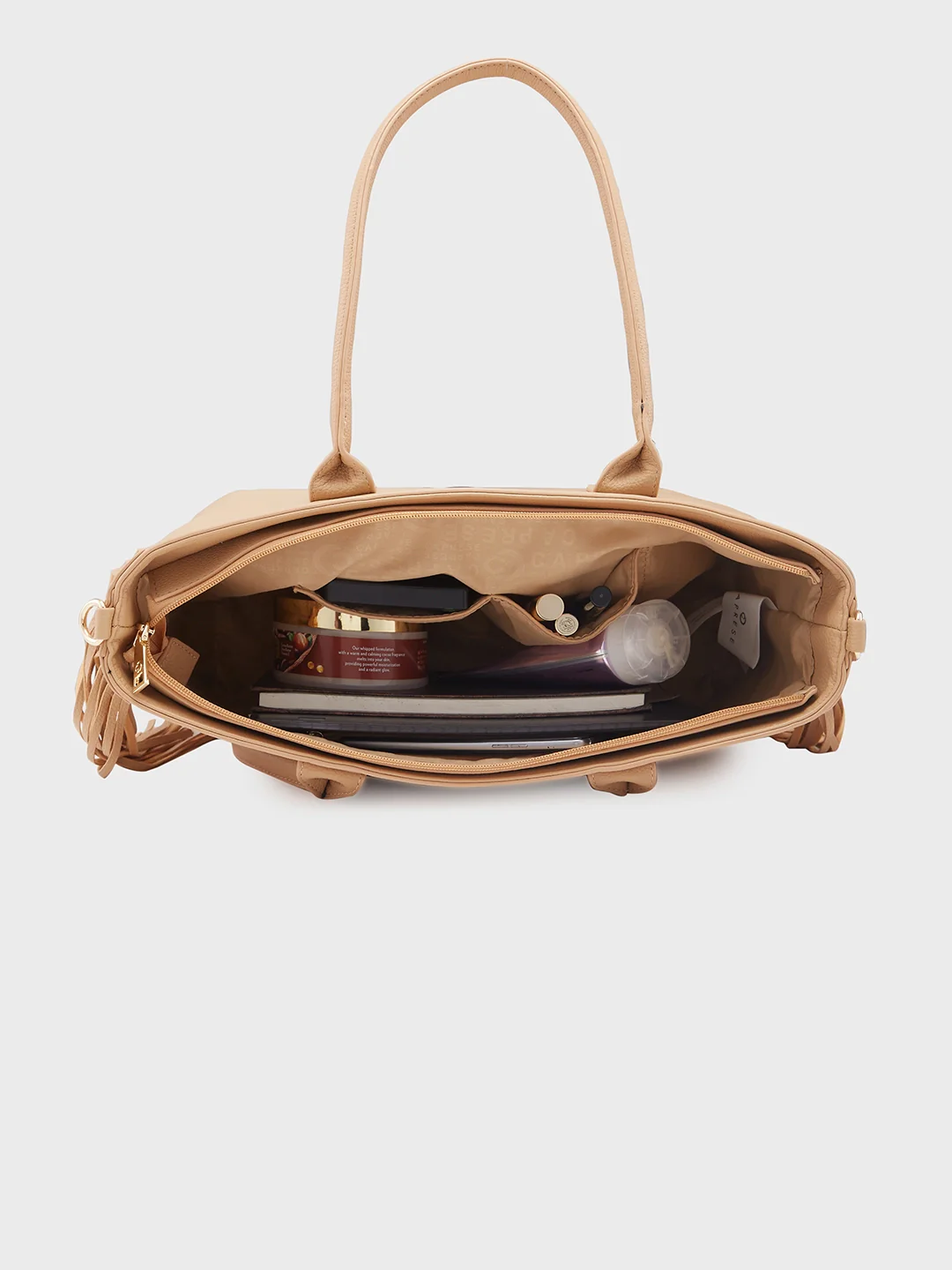 Caprese Cindy Large Beige Tote Bag - Image 9