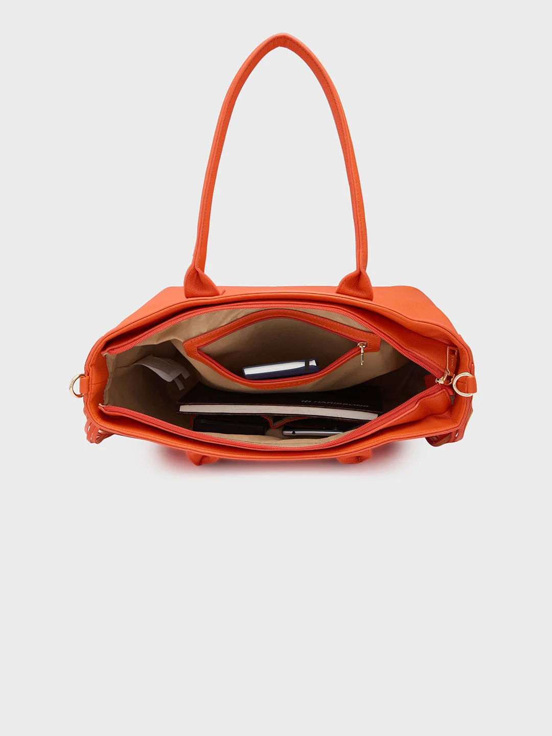 Caprese Cindy Large Orange Tote Bag - Image 8