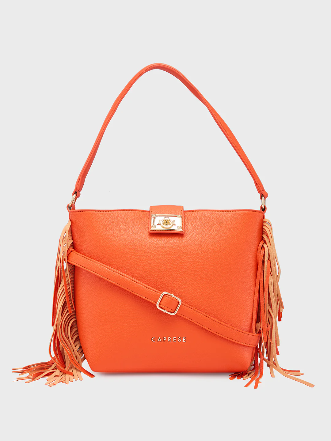 Caprese Cindy Medium Orange Hobo Bag - Image 3