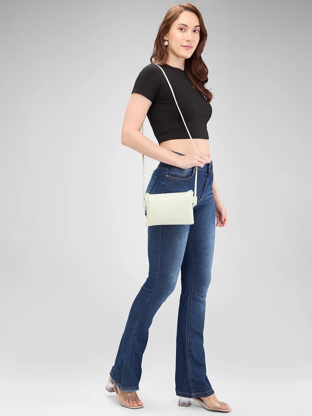 Caprese Clairice Medium Pastel Green Sling Bag - Image 8
