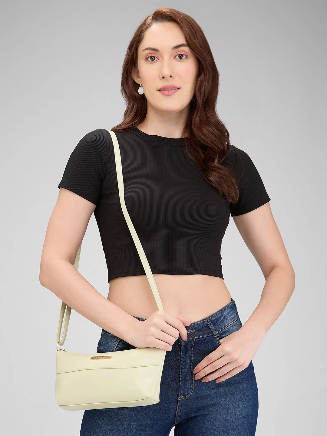 Caprese Clairice Small Pastel Green Sling Bag - Image 2