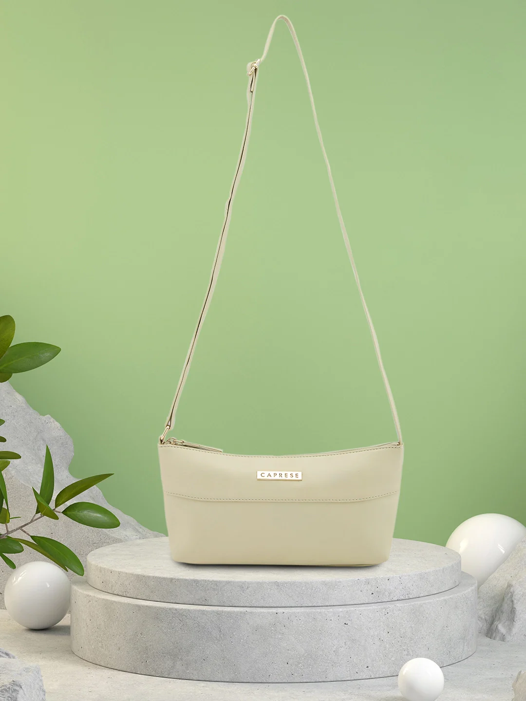 Caprese Clairice Small Pastel Green Sling Bag - Image 3