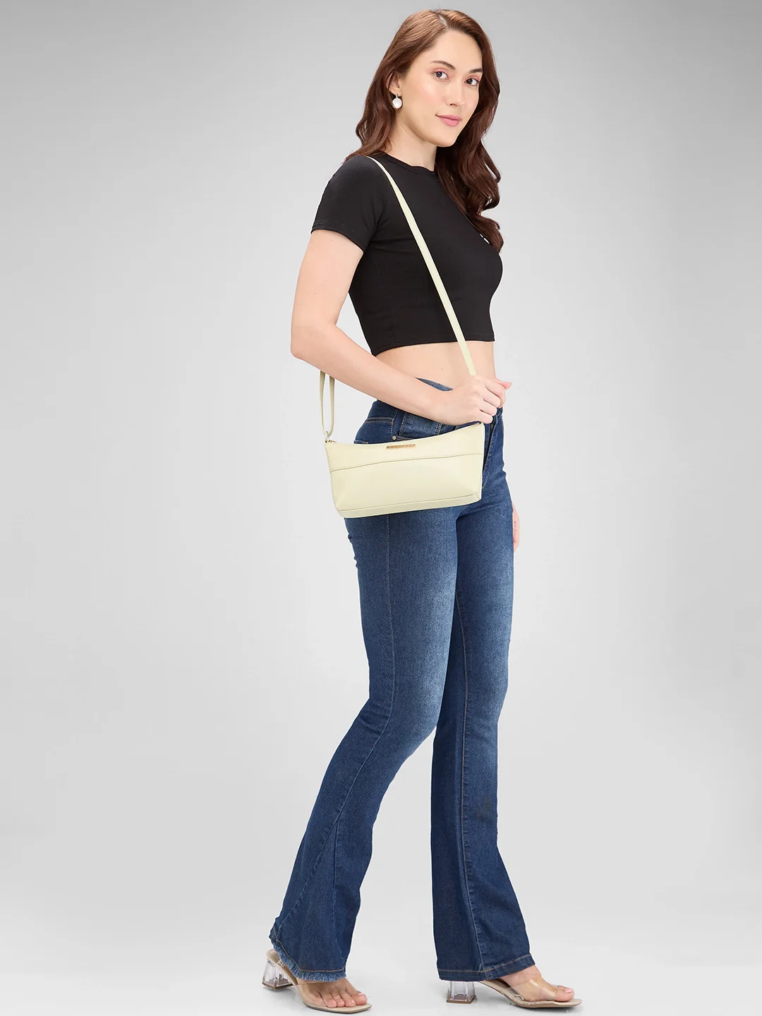 Caprese Clairice Small Pastel Green Sling Bag - Image 4