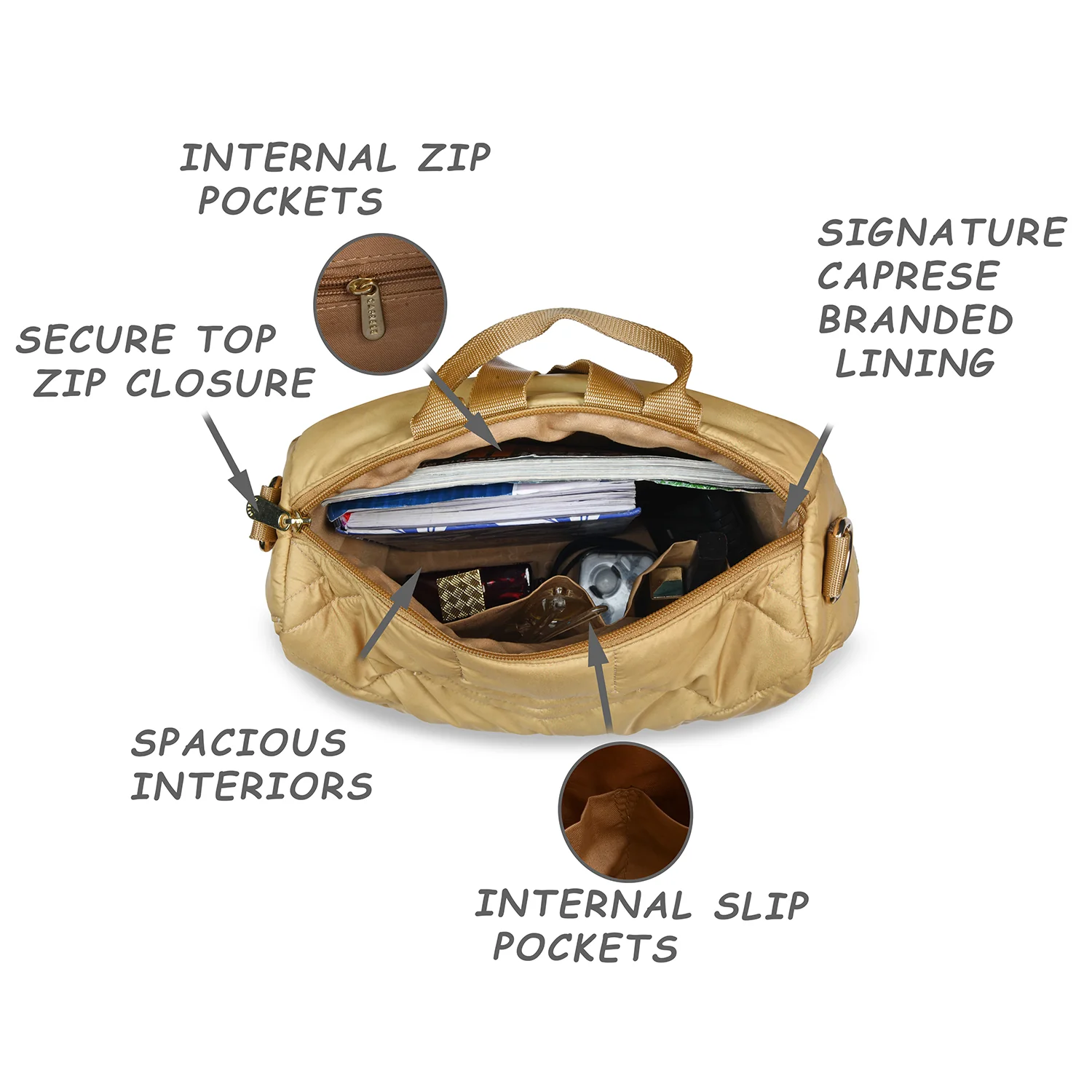 Caprese Clara Large Ochre Backpack - Image 5