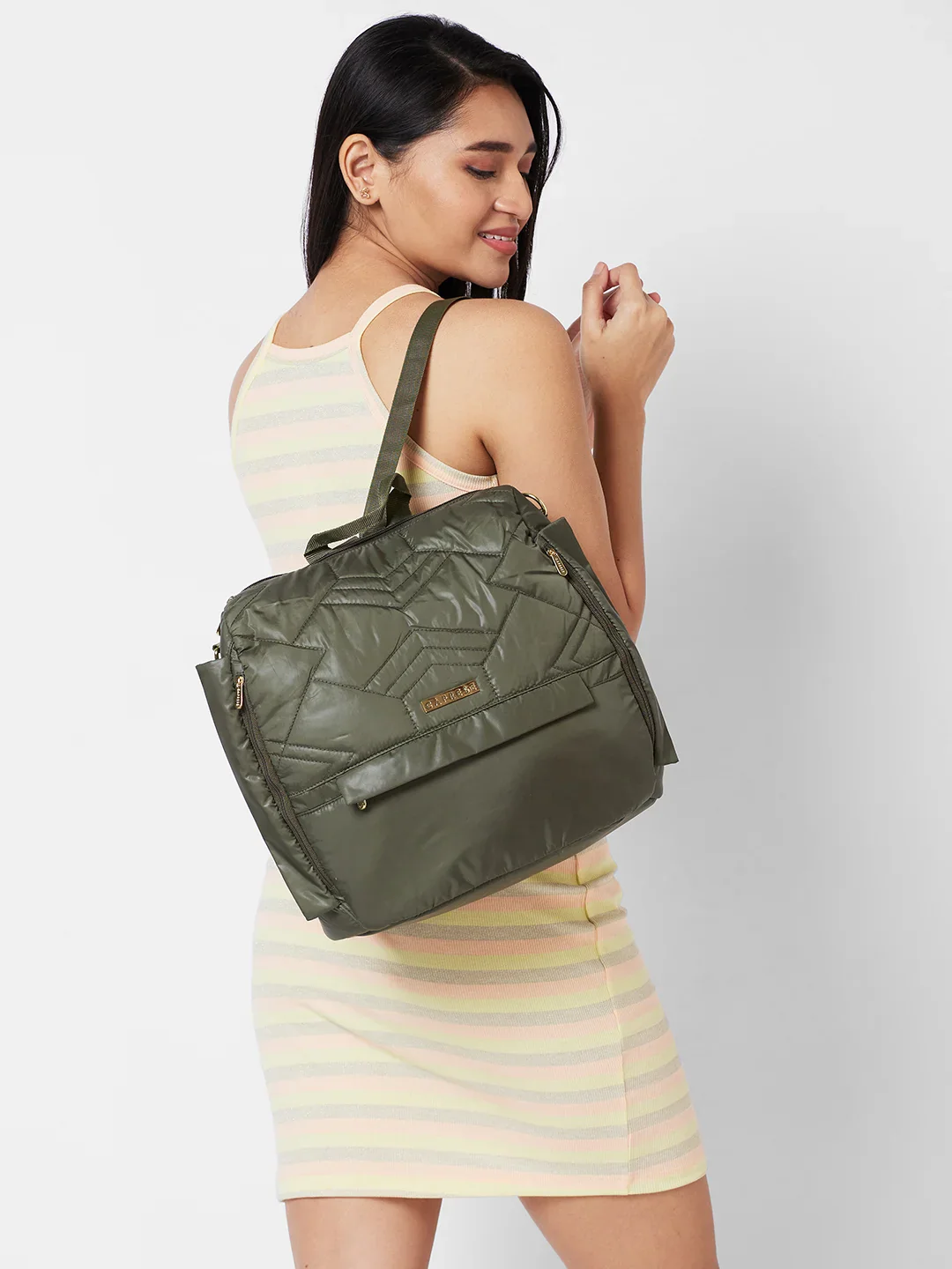 Caprese Clara Large Olive Backpack - Image 2