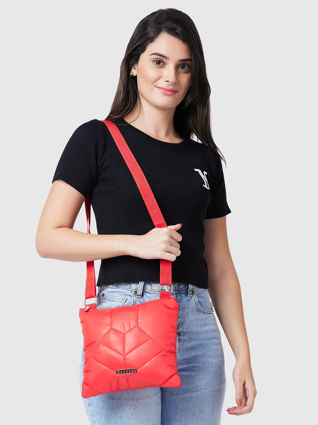 Caprese Clara Medium Red Sling Bag - Image 3
