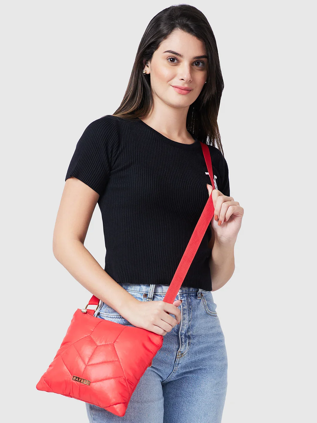 Caprese Clara Medium Red Sling Bag - Image 4