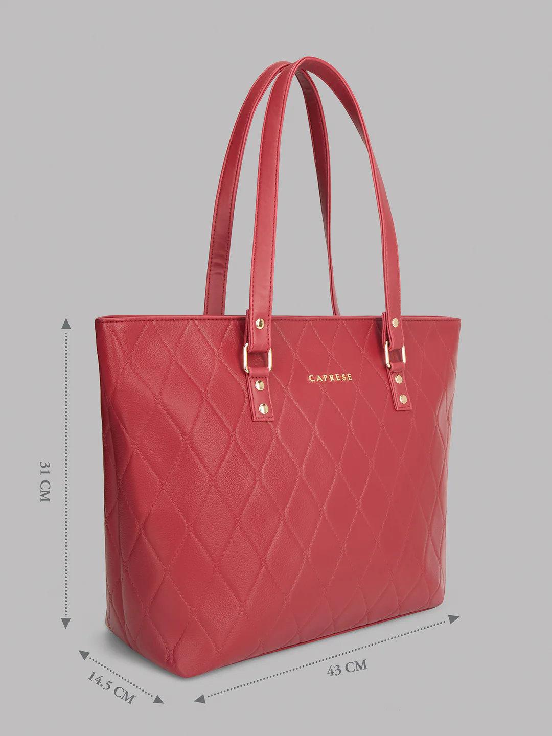 Caprese Claudiaa Large Cherry Red Tote Bag - Image 11