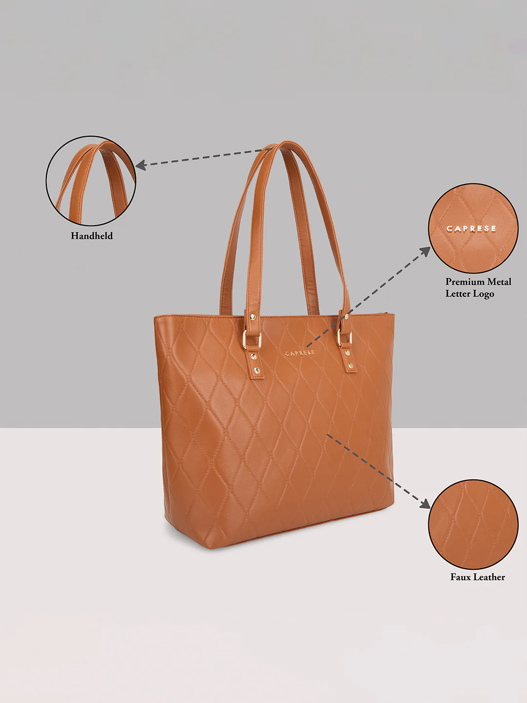 Caprese Claudiaa Large Tan Tote Bag - Image 11
