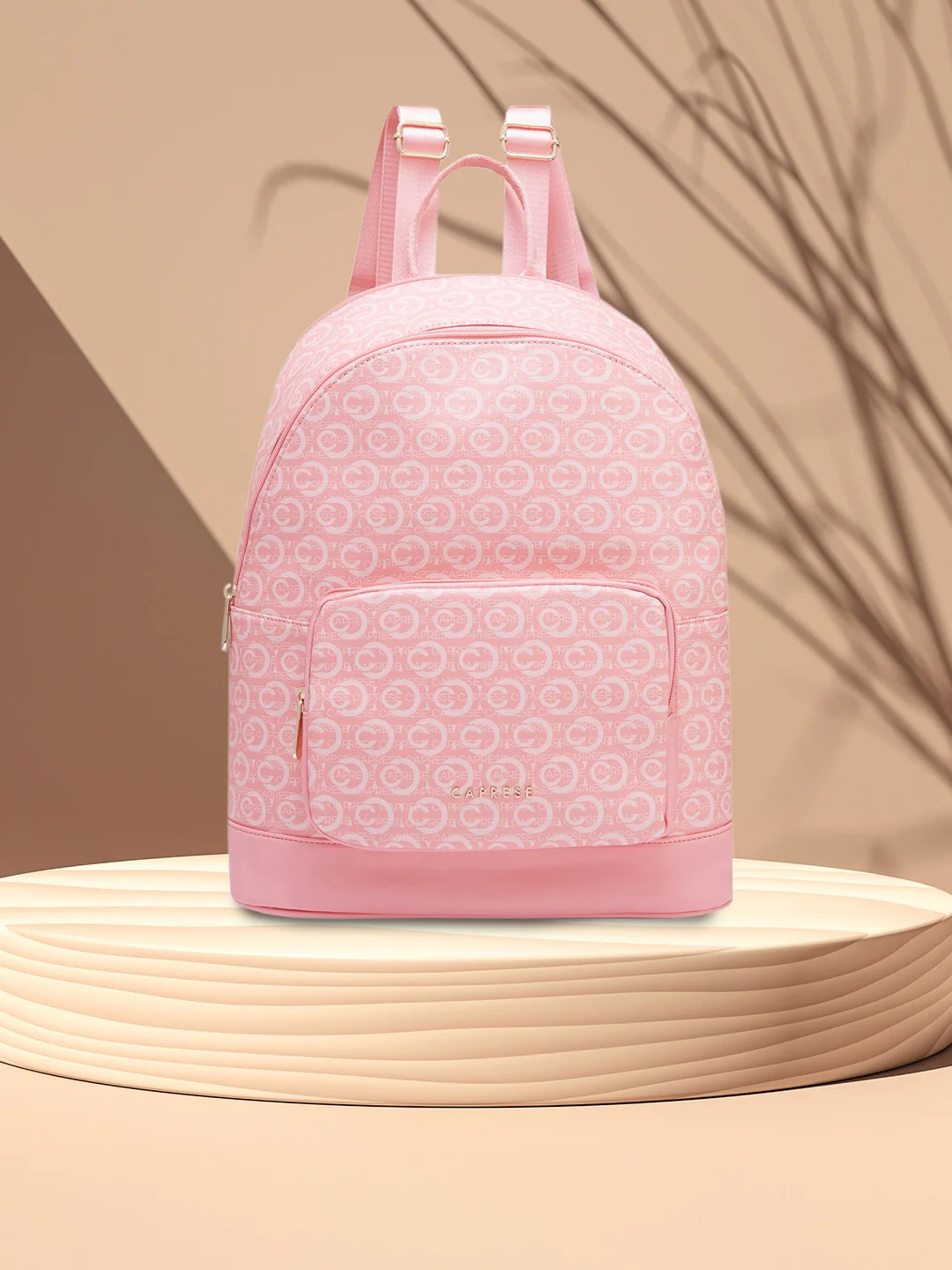 Caprese Cleo Large Light Pink Laptop Backpack - Image 2