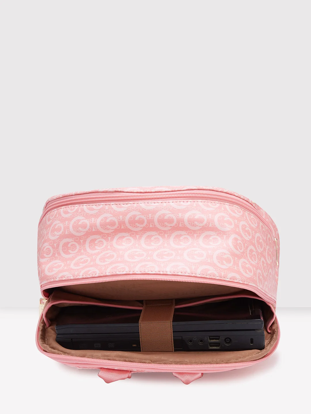 Caprese Cleo Large Light Pink Laptop Backpack - Image 7