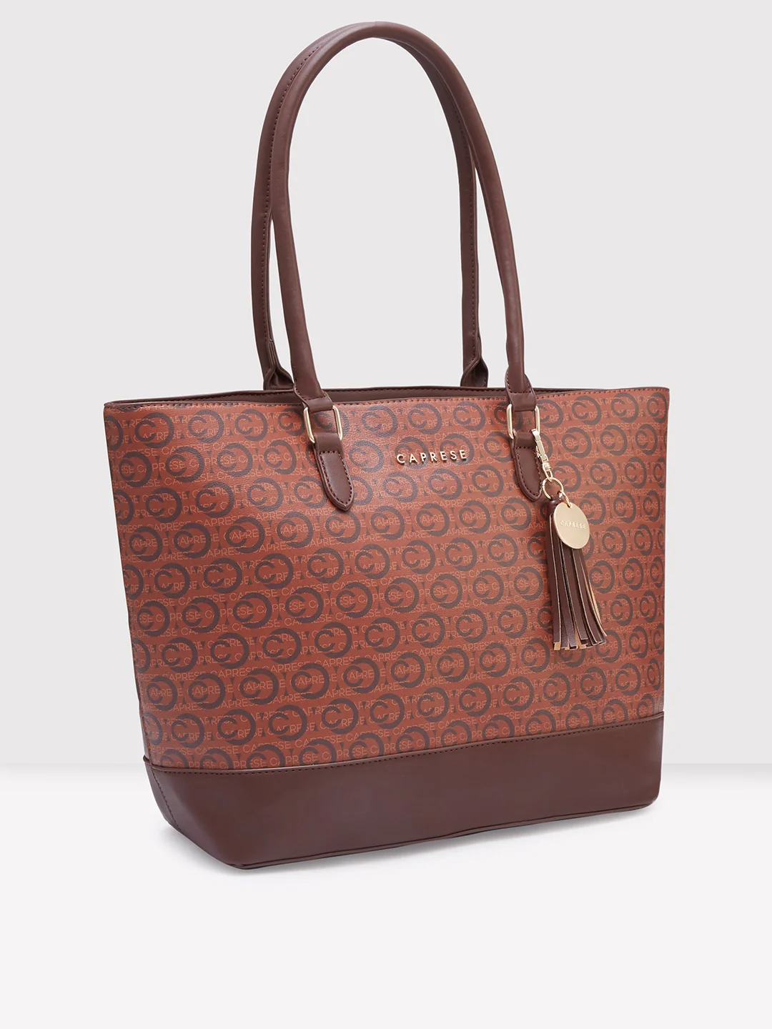 Caprese Cleo Large Brown Tote Laptop Bag - Image 5