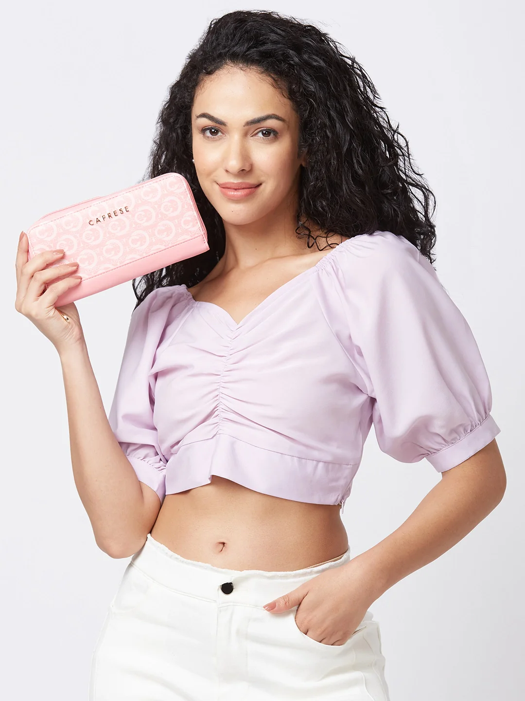 Caprese Cleo Medium Light Pink Wallet - Image 3