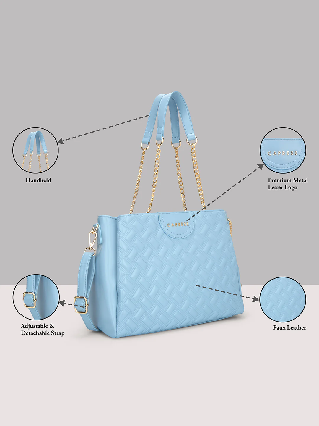 Caprese Cloud Large Powder Blue
 Satchel Bag - Image 3
