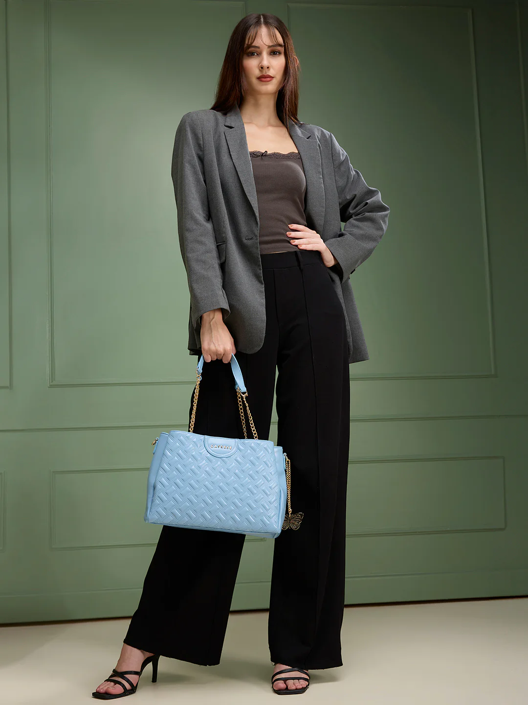 Caprese Cloud Large Powder Blue
 Satchel Bag - Image 8