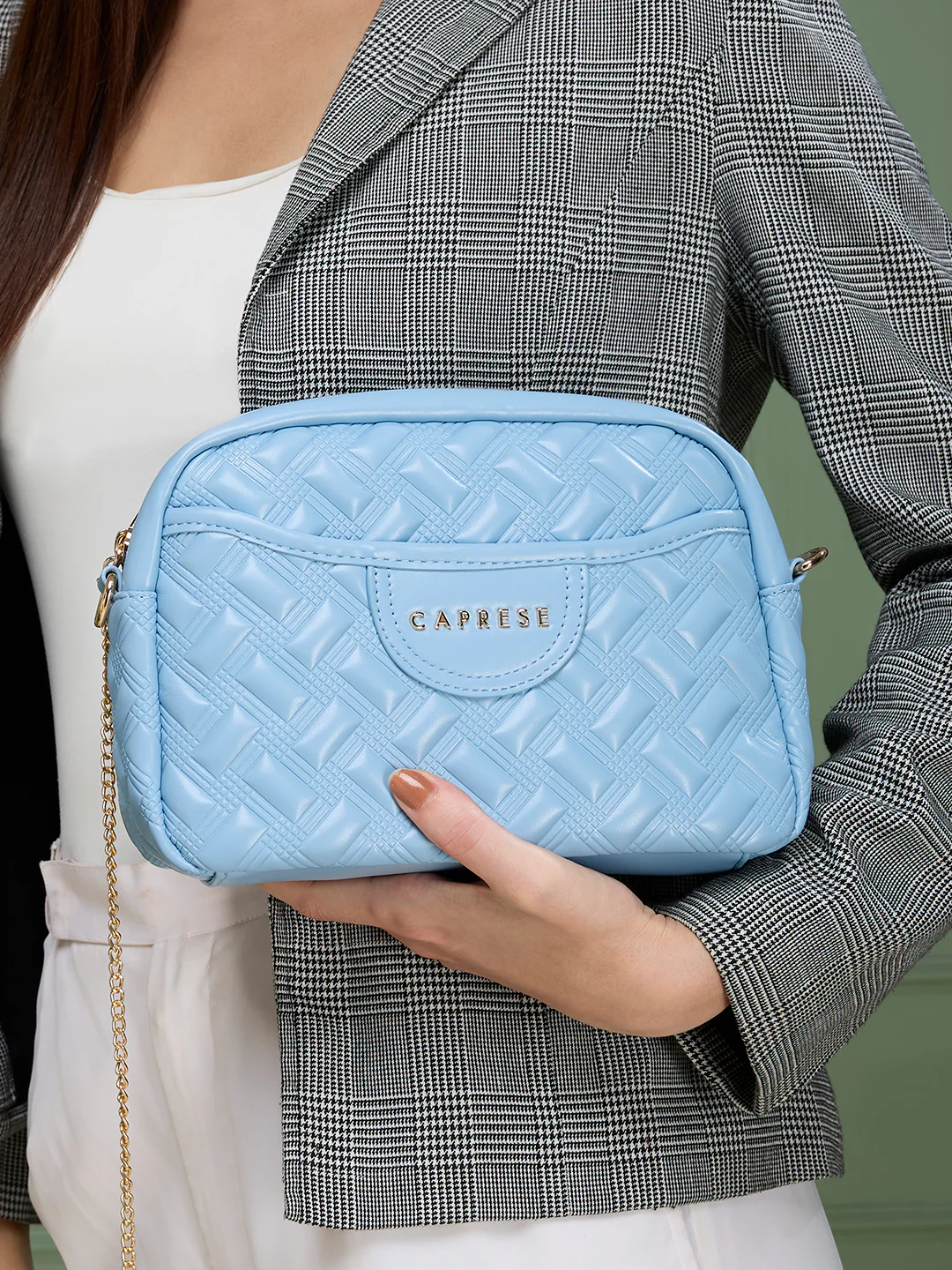 Caprese Cloud Medium Powder Blue
 Sling Bag - Image 9