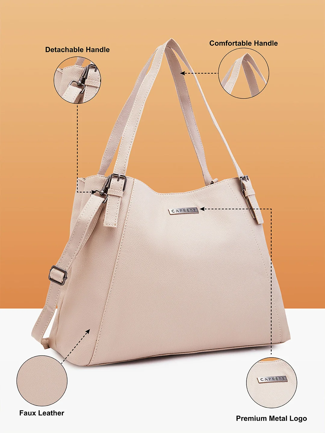 Caprese Coco Large Clay Satchel Bag - Image 8