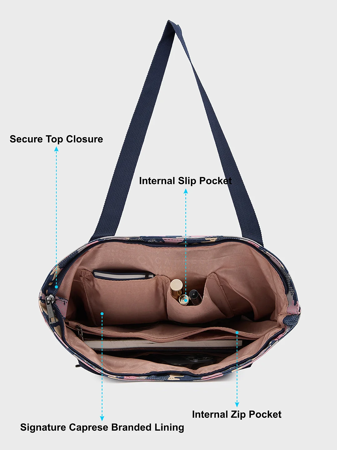 Caprese Cole Large Navy Tote Bag - Image 8